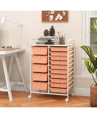 15-Drawer Rolling Storage Cart for Tools, Scrapbook Paper, Office and School Organization
