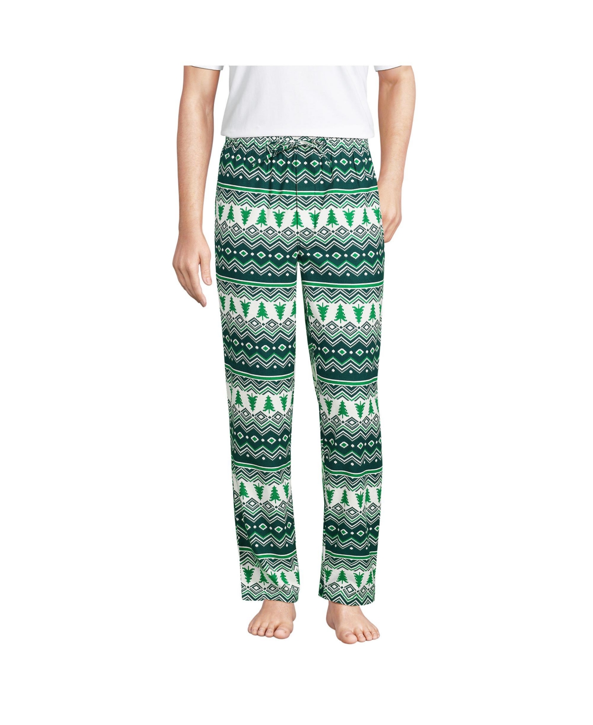 Men's Flannel Pajama Pants - Blue winter scenic