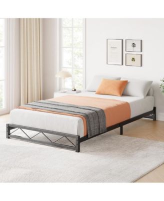 6 Inches King Size Metal Platform Bed Frame,Low Bed Frame with Steel Slat Support, Mattress Foundation, No Box Spring Needed, Easy Assembly