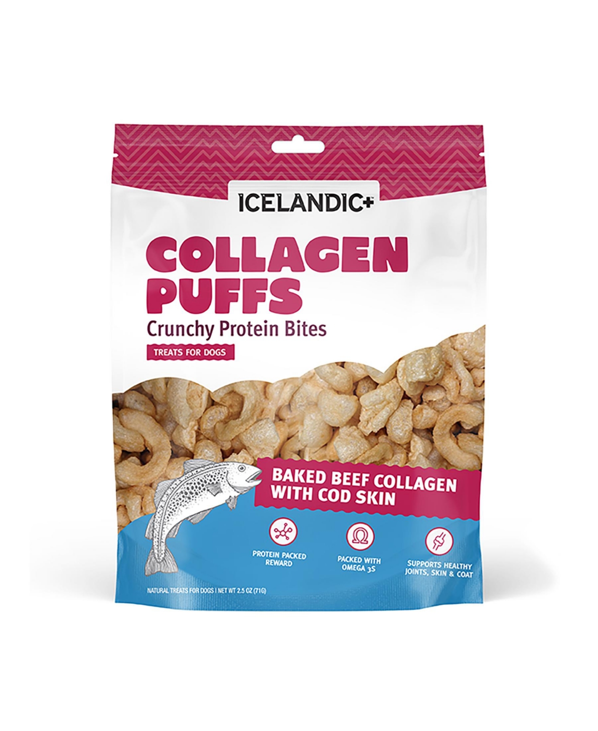Collagen Puffs: Beef With Cod Skin - Dog Treat 2.5oz - Multi
