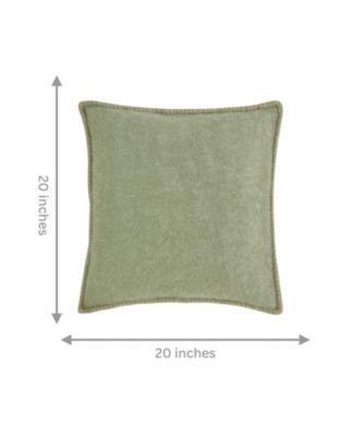 Oversized Moss Faux Mohair Decorative Pillow Cover, Green, 24" x 24"