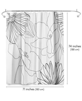 71x74 Delicate Lines Shower Curtain - 100% Polyester Shower Curtain