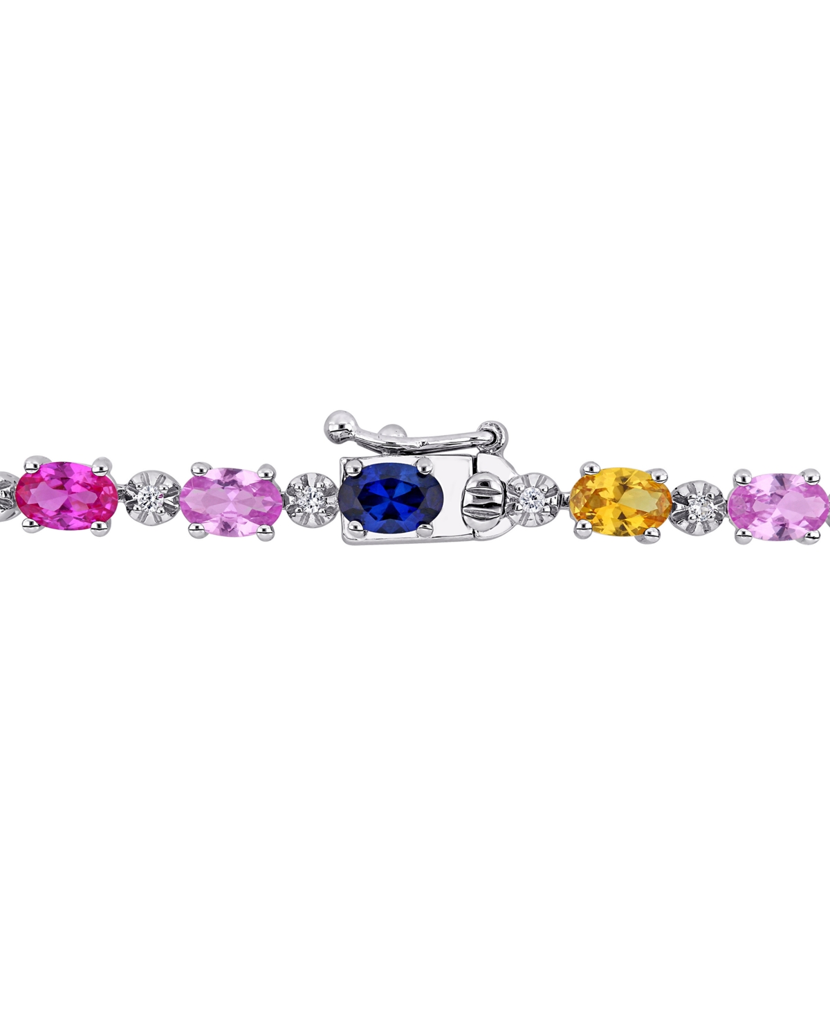 Macy's Citrine (8-1/10 Ct. T.w.) & Diamond Accent Link Bracelet In 18k Gold-plated Sterling Silver In Multi