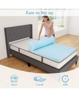 Twin Size 3 Inch Gel-Infused Memory Foam Mattress Topper with Removable Cover