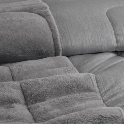 Opposites Attract Oversized Comforter Set - Plush Chartreux Gray