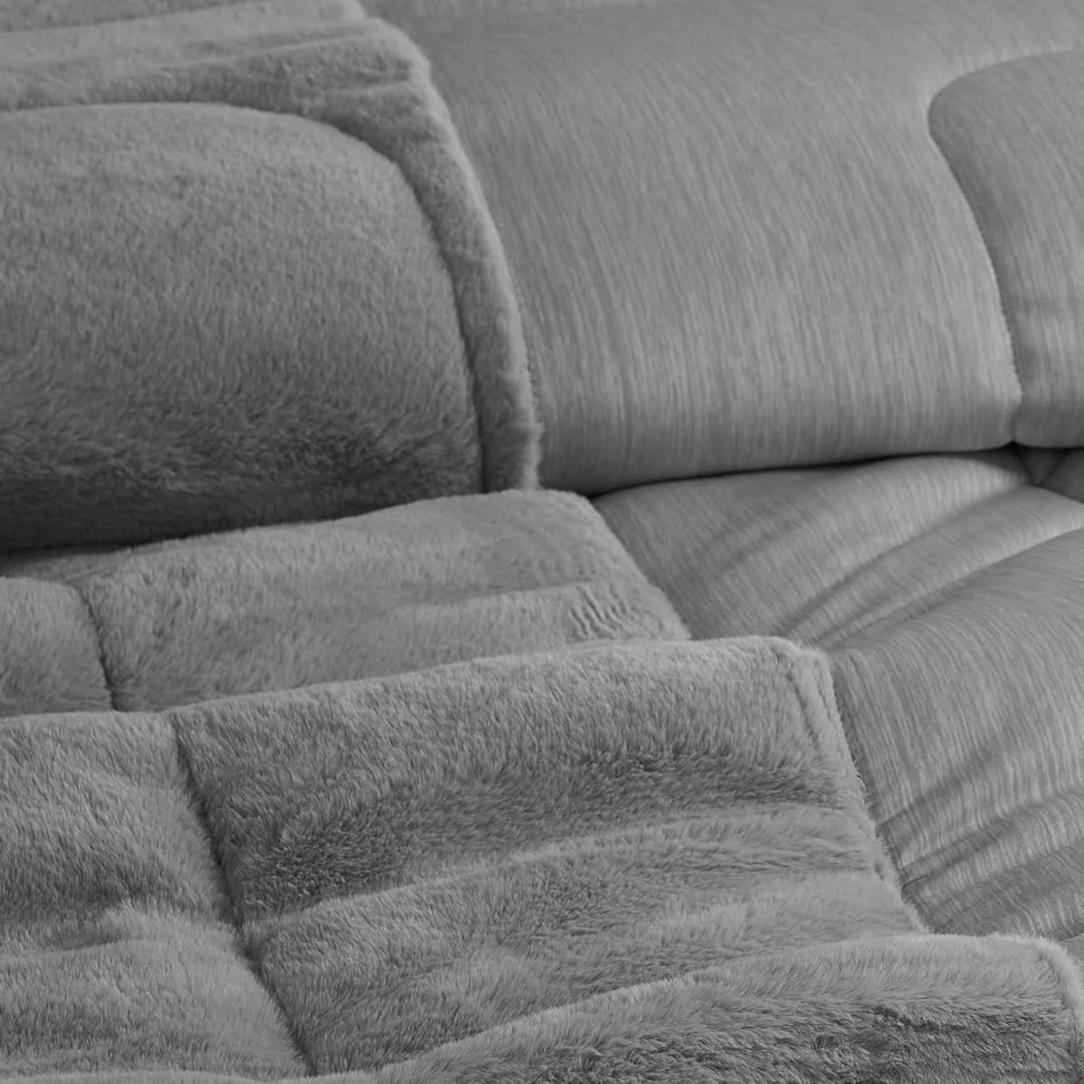 Coma Inducer Opposites Attract Oversized Comforter Set -- Plush chartreux gray