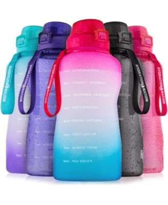 1 Gallon Motivational Water Bottle With Straw & Time Marker Quote