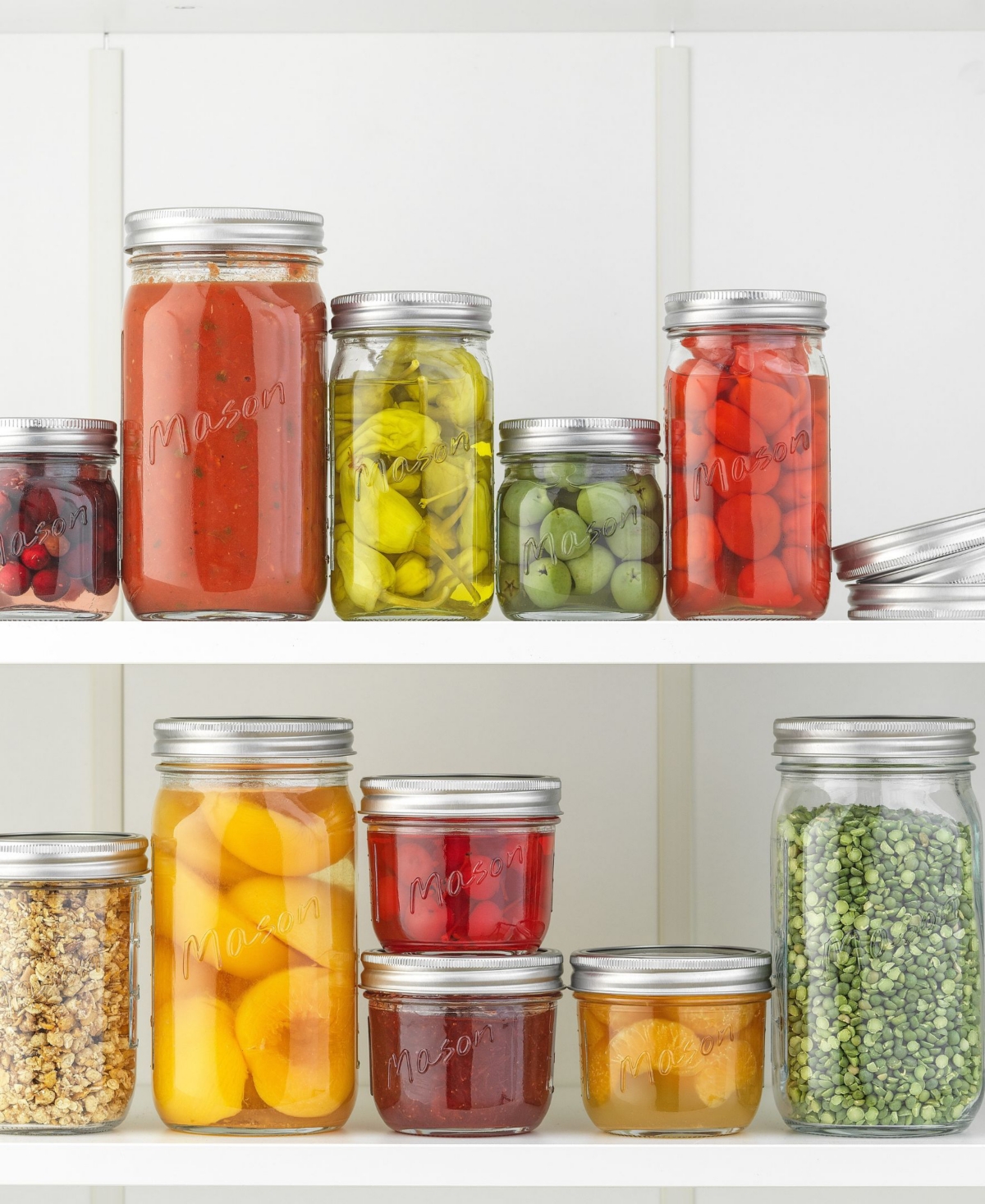 JOYJOLT REGULAR SET OF 6 MASON JARS WITH AIRTIGHT LID 