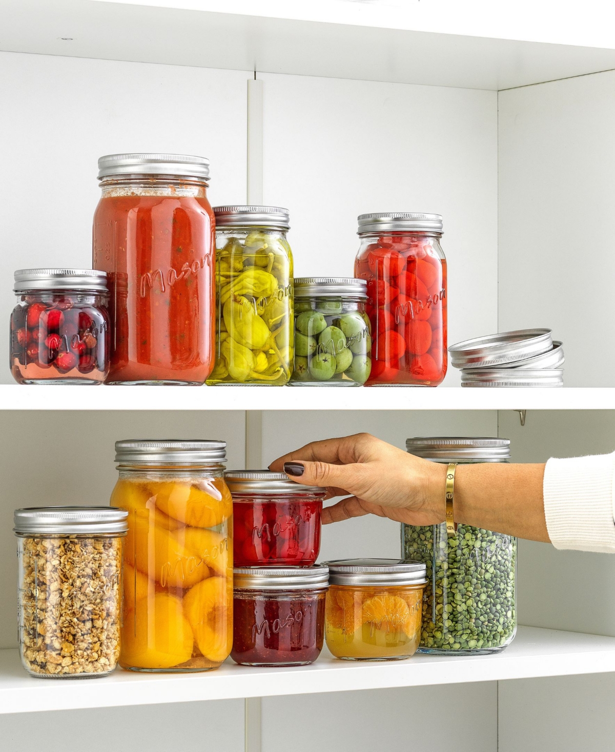 JOYJOLT REGULAR SET OF 6 MASON JARS WITH AIRTIGHT LIDS 