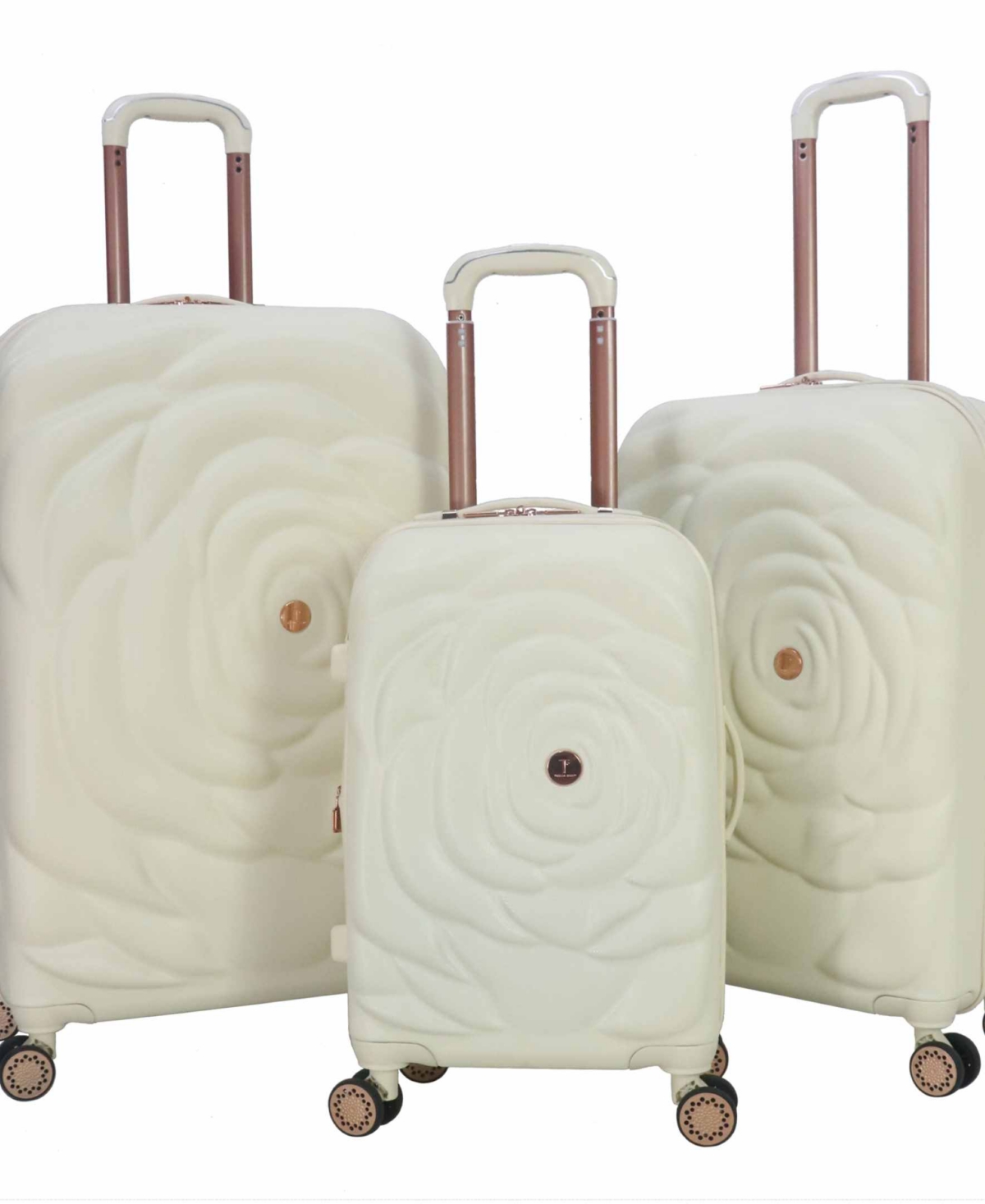 Thalia Sodi Rose Flower 26" Expandable Luggage In White