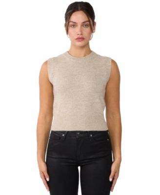 Women's 100% Cashmere Crewneck Chunky-knit Sweater Vest