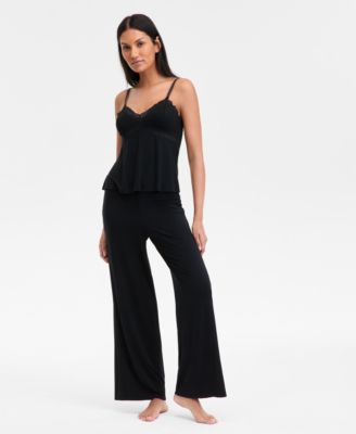Women's Lace-Trim Knit Tank & Pajama Pants Set, Exclusively at Macy's