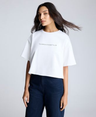 Kenneth Cole - Women's Heavyweight Cotton Foil-Logo Tee