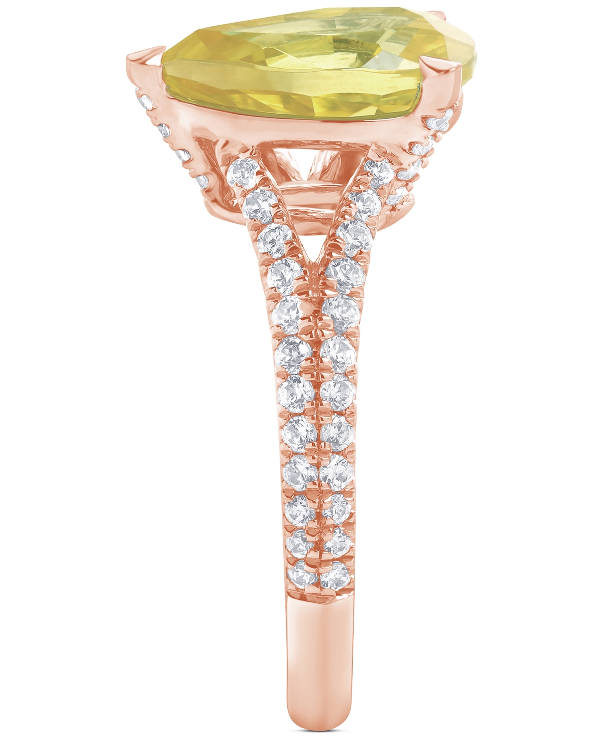 Badgley Mischka Igi Certified Lab Grown Yellow Diamond Pear-shaped Engagement Ring (2-3/8 Ct. T.w.) In 14k White, Ye In Rose Gold