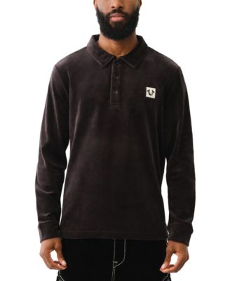 True Religion - Men's Long Sleeve Velour Polo Shirt