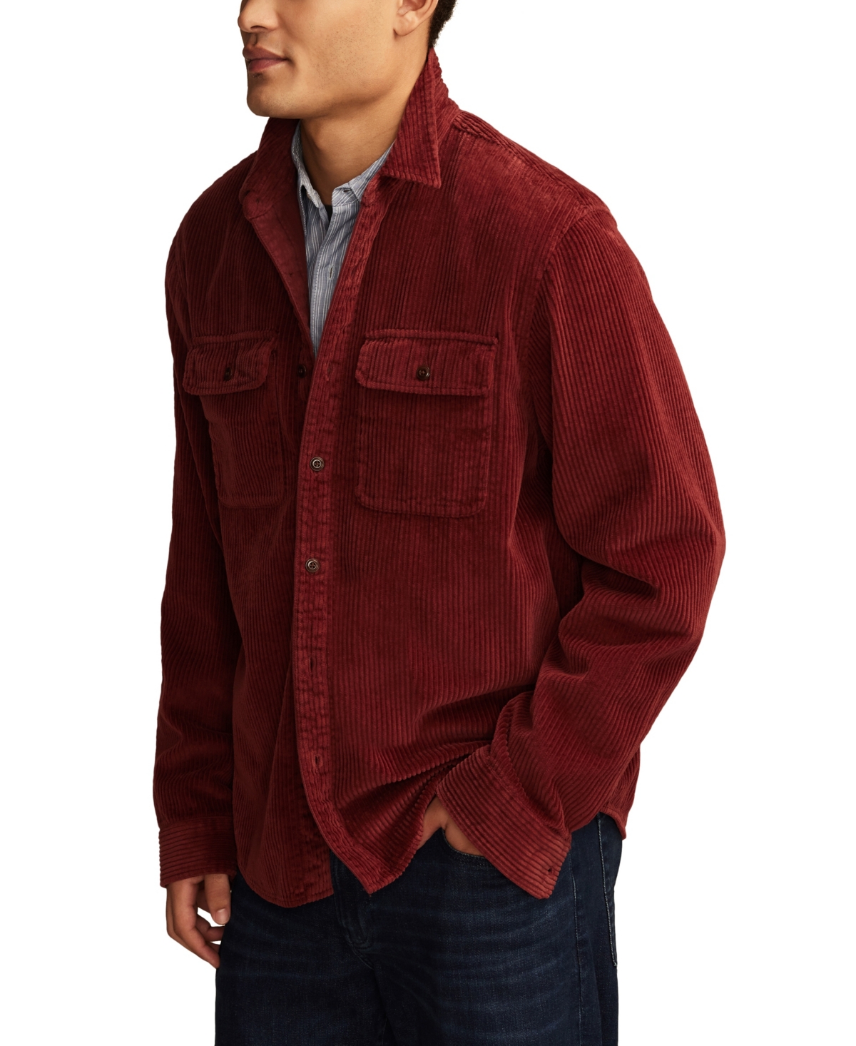 Lucky Brand Corduroy Button-up Top In Port