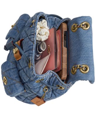 Quilted Tabby Small Denim Backpack 