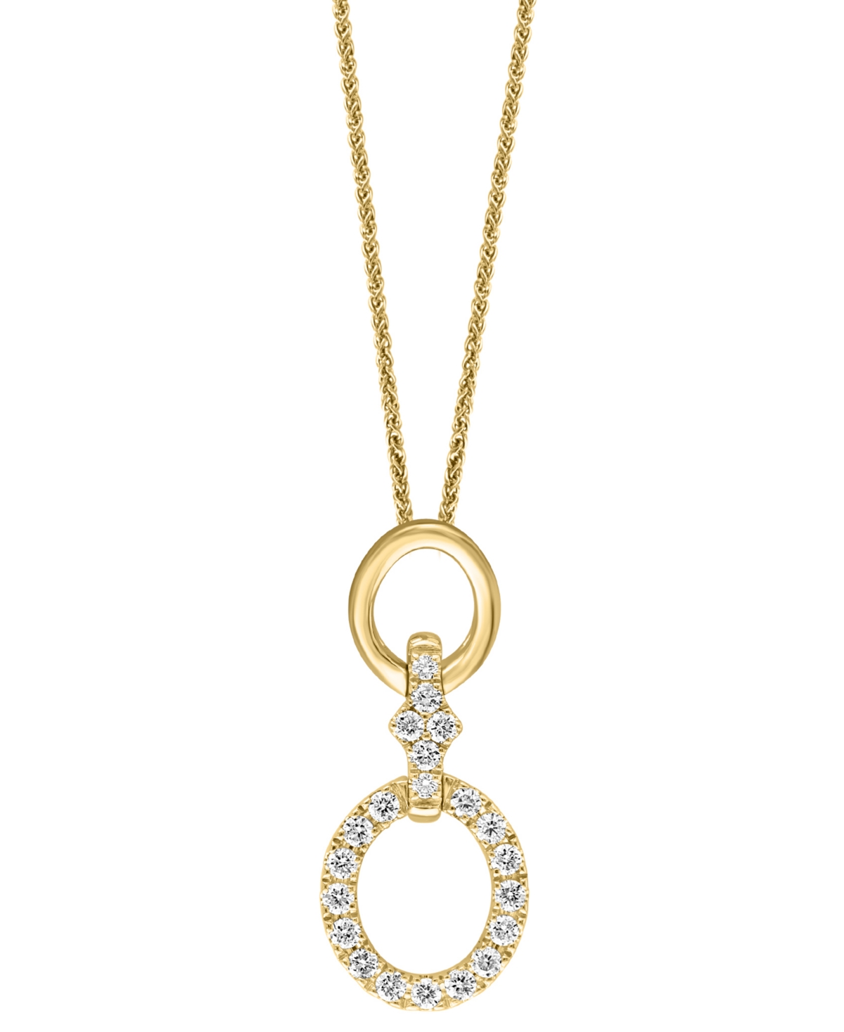 Diamond Oval Link 18" Pendant Necklace (1/2 ct. t.w.) in 14k Yellow Gold - Yellow Gold
