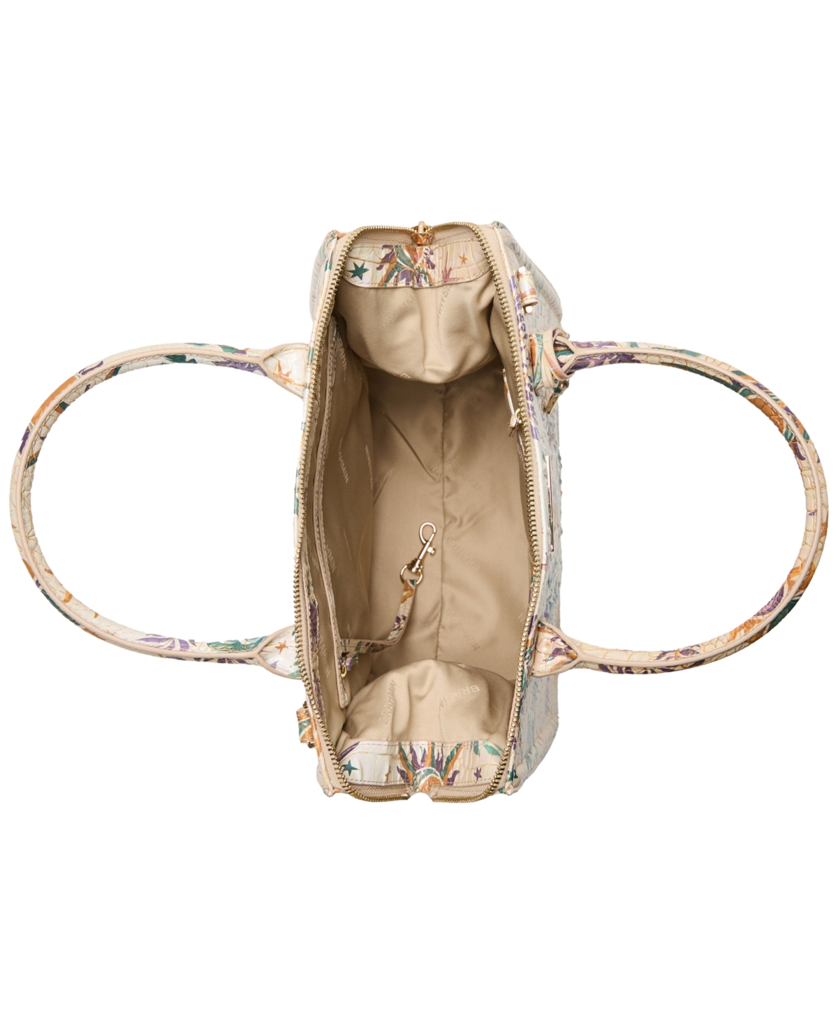 BRAHMIN CAROLINE MELBOURNE EMBOSSED LEATHER SATCHEL