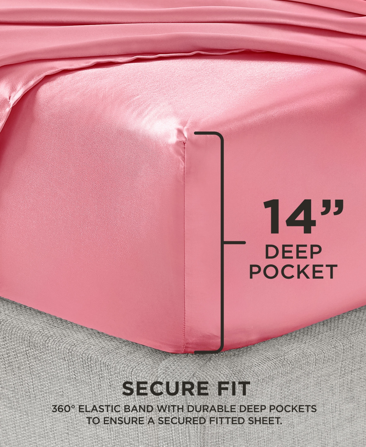 Shop Juicy Couture Satin 4 Piece Sheet Set, Full In Rose Pink