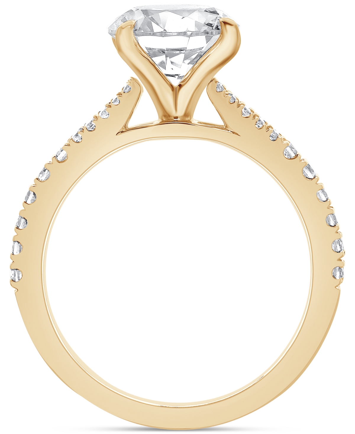 Badgley Mischka Igi Certified Lab Grown Diamond Engagement Ring (3 Ct. T.w.) In 14k White, Yellow Or Rose Gold In Yellow Gold