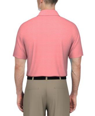 Men's Heathered Feeder Stripe Golf Polo Shirt