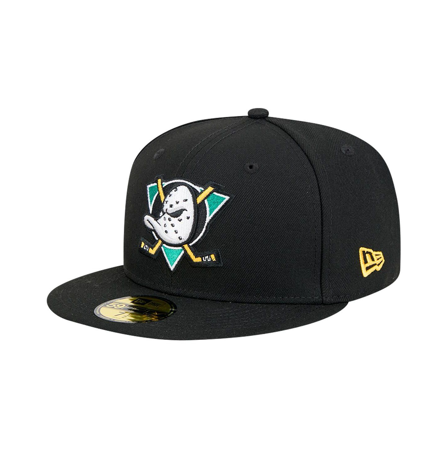 Мужская кепка New Era Black Anaheim Ducks Core 59FIFTY Fitted Hat — фото 1