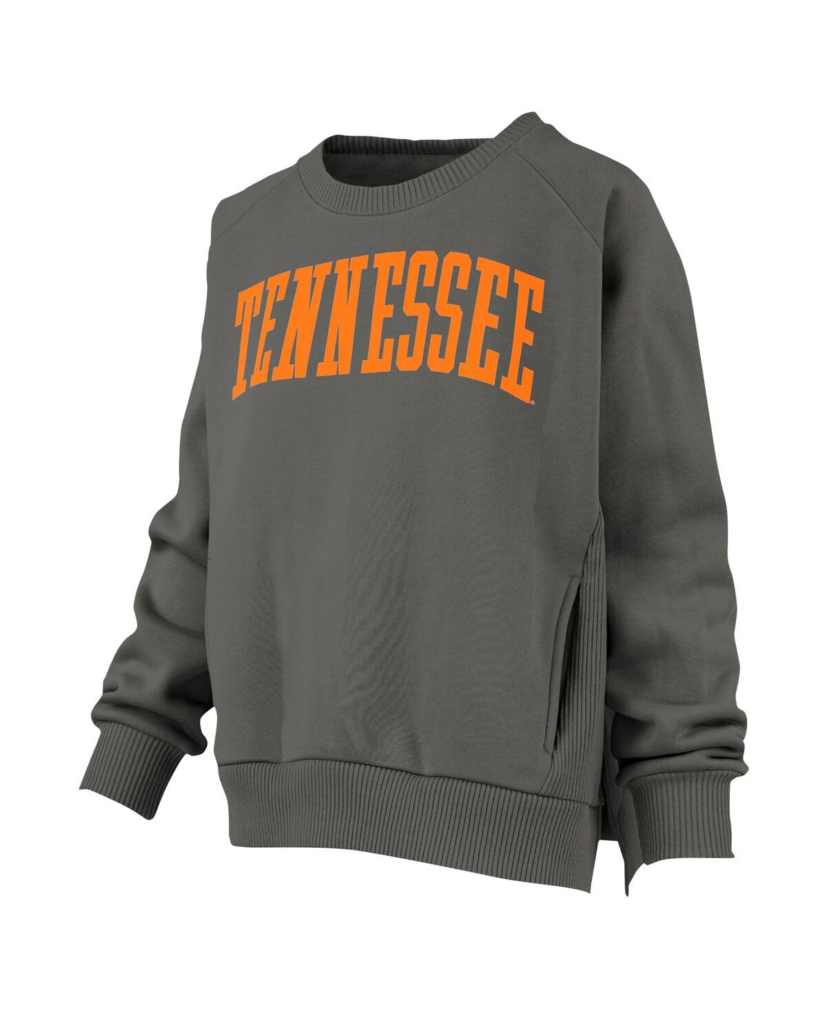 Pressbox Women'sTennessee Volunteers Pocketed Raglan Pullover Sweatshirt - Charcoal