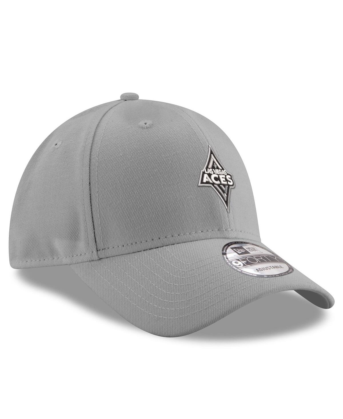 New Era Men's Gray Las Vegas Aces Primary Logo 9forty Adjustable Hat In Gray