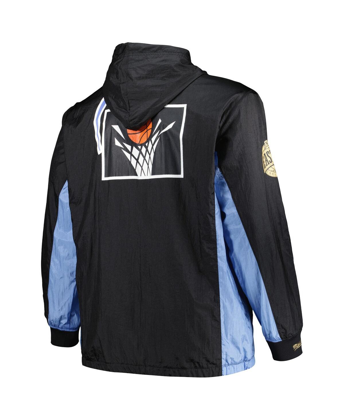 Mitchell & Ness Men'sCleveland Cavaliers Big Tall Hardwood Classics Team Og 2.0 Anorak Hoodie Quarter-Zip Windbreaker Jacket - Black