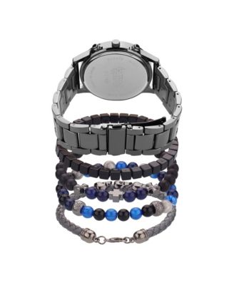 Men's Matte Gunmetal Tone Metal Alloy Analog Watch, 44mm