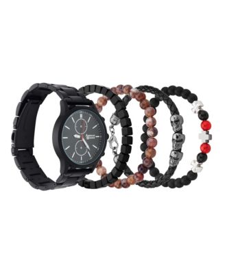 Men's Matte Black Metal Alloy Analog Watch, 44mm