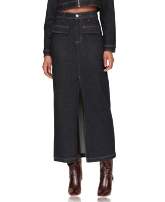 Avec Les Filles - Women's Denim Maxi Skirt