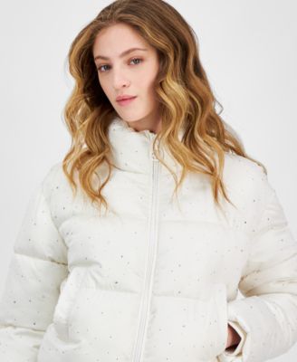 GUESS Women's Antonia Strass Embellished Puffer Coat