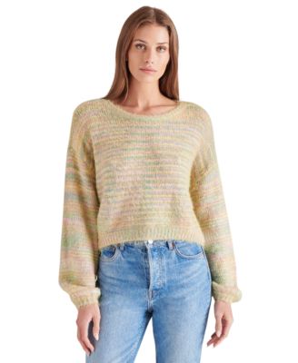 Steve Madden - Women's Colette Striped Bubble-Sleeve Sweater