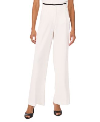 Vince Camuto Women's Contrast-Trim Wide-Leg Pants - Macy's