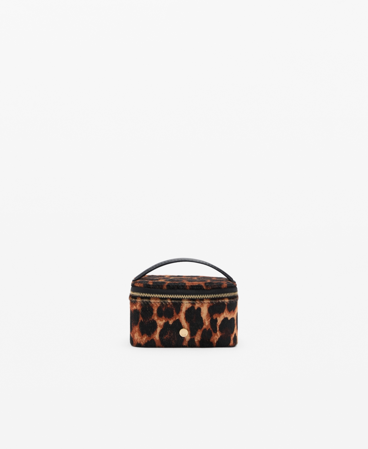 Women's Leopard-Print Cosmetic Bag - Brown