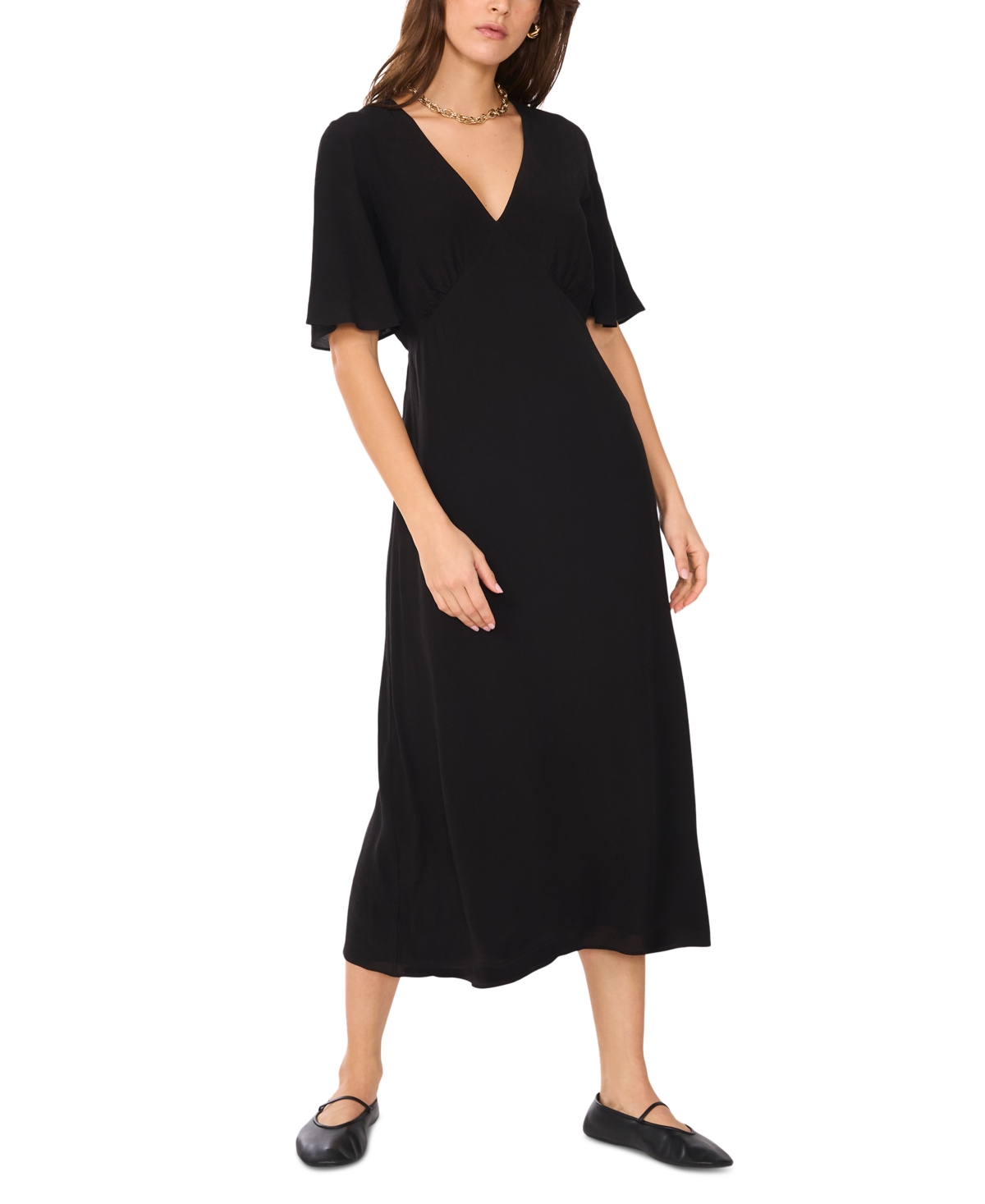 1.STATE WOMEN'S SPAGHETTI STRAP V-NECK MAXI DRESS
