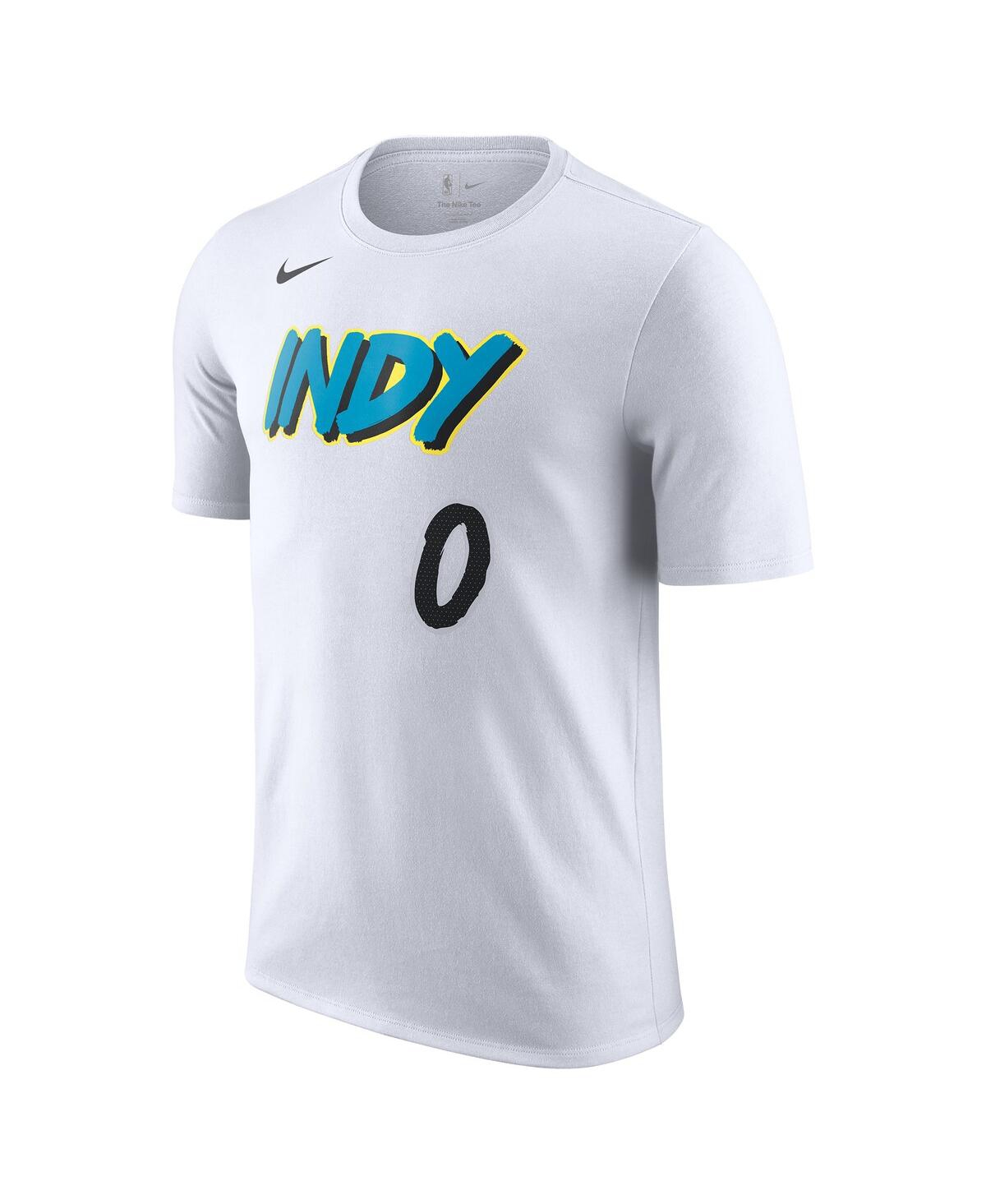 Nike Men'sTyrese Haliburton Indiana Pacers 2024/25 City Edition Name Number T-Shirt - White