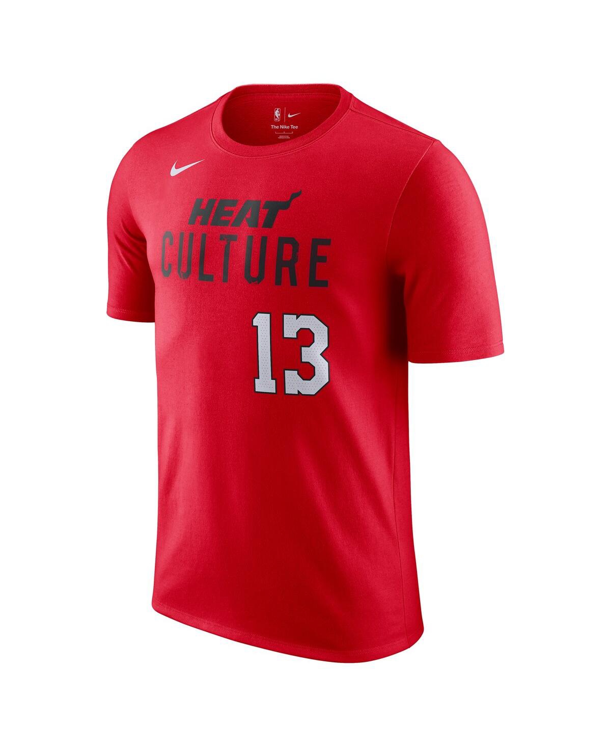 Nike Men'sBam Adebayo Miami Heat 2024/25 City Edition Name Number T-Shirt - Red