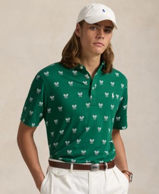 Polo Ralph Lauren Men's Classic-Fit Racquet-Print Polo Shirt - Macy's