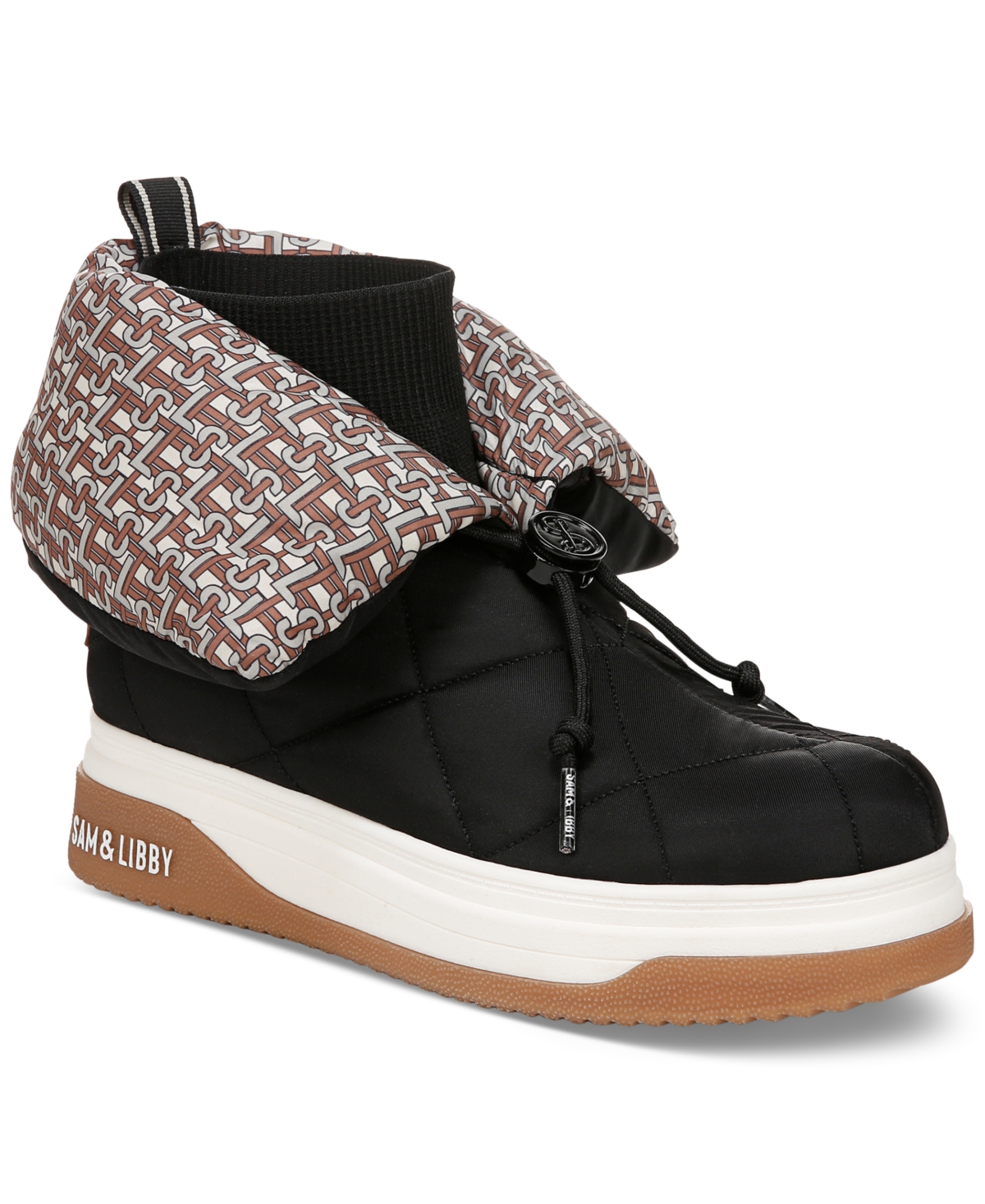 Sam & Libby Women's Cruz Fold Over Puffer Cold Weather Booties In Black