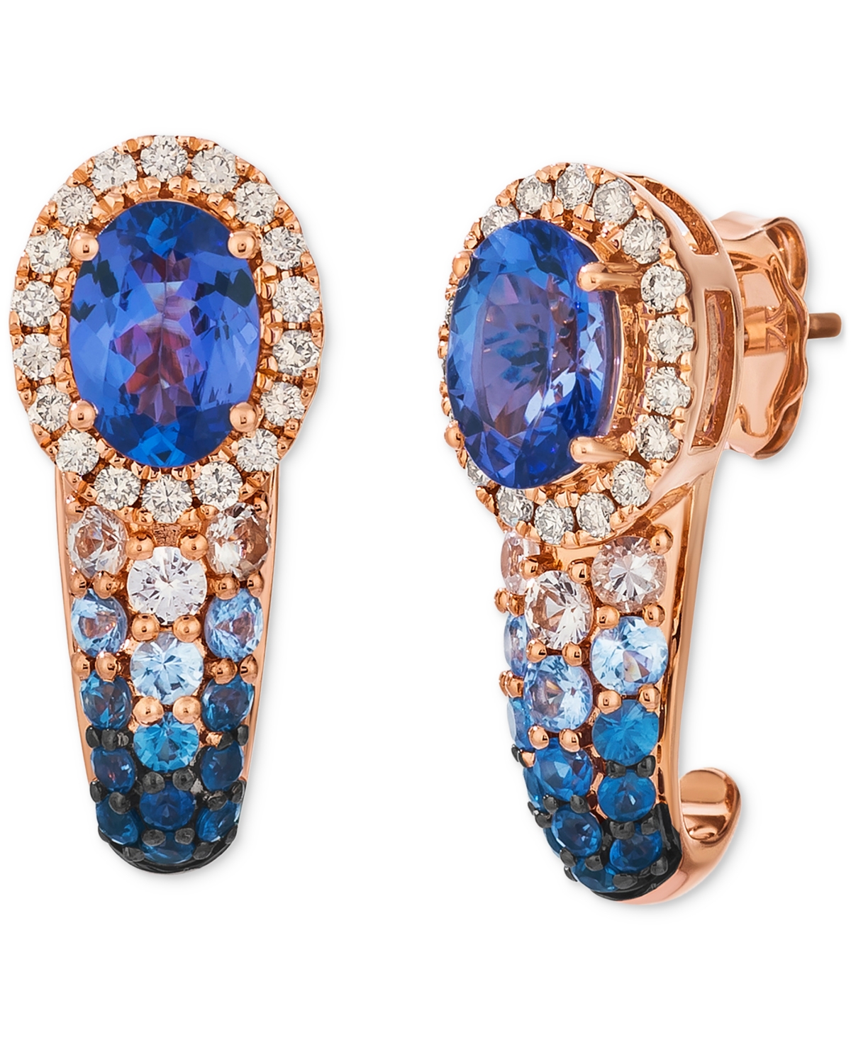 Le Vian Multi-gemstone (2-1/10 Ct. T.w.) & Nude Diamond (1/4 Ct. T.w.) Ombre Drop Earrings In 14k Rose Gold In Rose Gold
