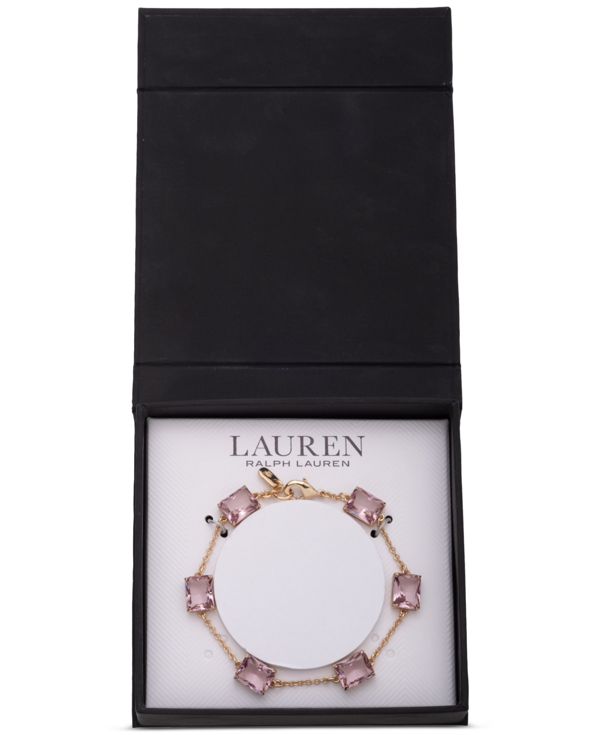 Shop Ralph Lauren Gold-tone Square Stone Flex Bracelet In Lt Amy
