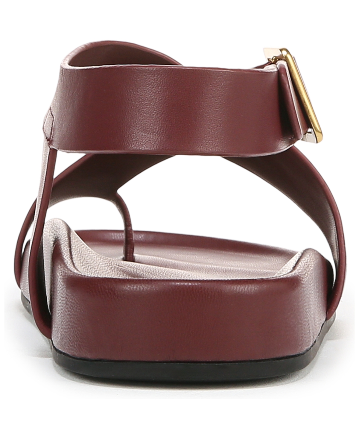 Franco Sarto Women's Blair Toe Loop Round Toe Flat Sandals In Bordo Red Leather