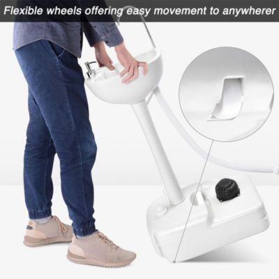 17L Portable Camping Sink w/ Pump & 2 Pcs 24L Water Tank,  Small Handwashing Station For RV Travel Outdoor Party