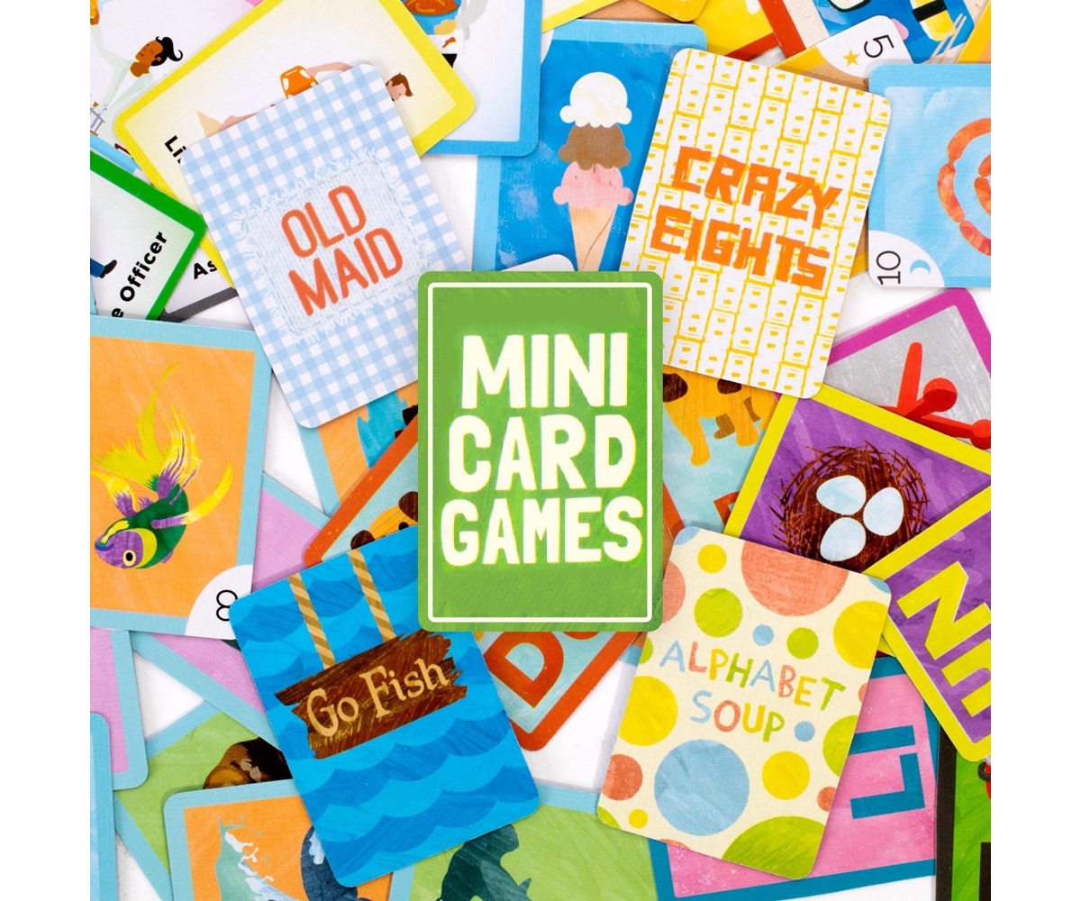 Slickblue Mini Card Games, 4-Pack - Compact and Fun Card Sets for On-the-Go Entertainment