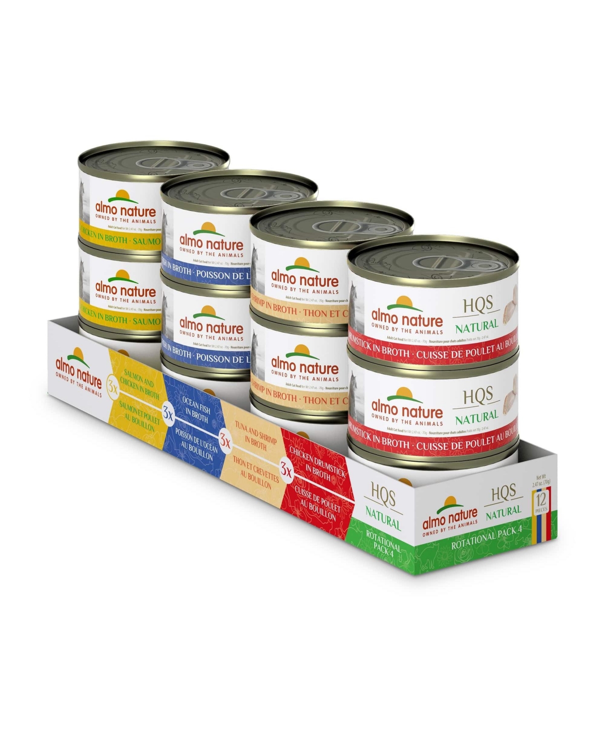 Almo Nature Hqs Natural Rotational Pack 4 - 12 Can Variety - Cat Food Cans