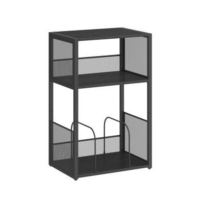 3-Tier Record Storage Table with Shelves for Vinyl Albums