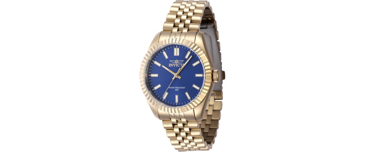 Women's 47506 Specialty Quartz 3 Hand Blue Dial Watch - Gold